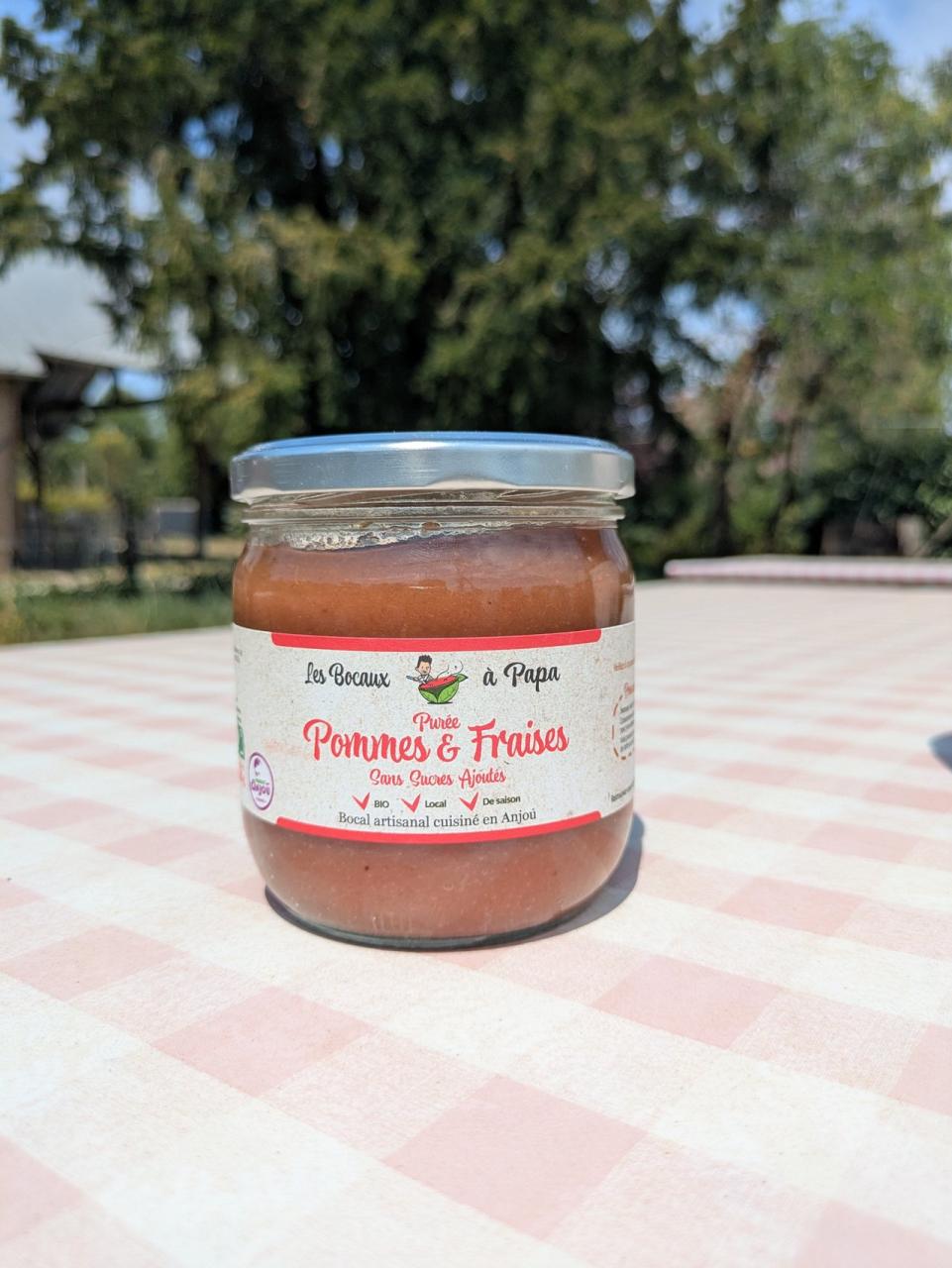 Compote Pommes & Fraises (360g) - Format Familial à Partager