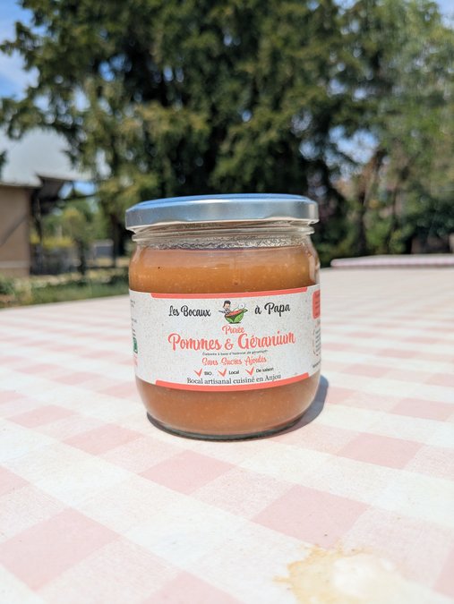 Compote Pommes & Géranium (360g) - Expérience Florale à Partager